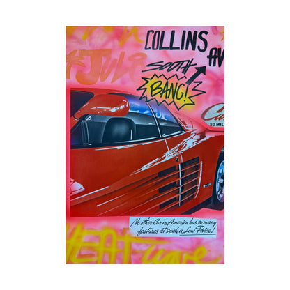 "miami momentos" airbrush rolled print