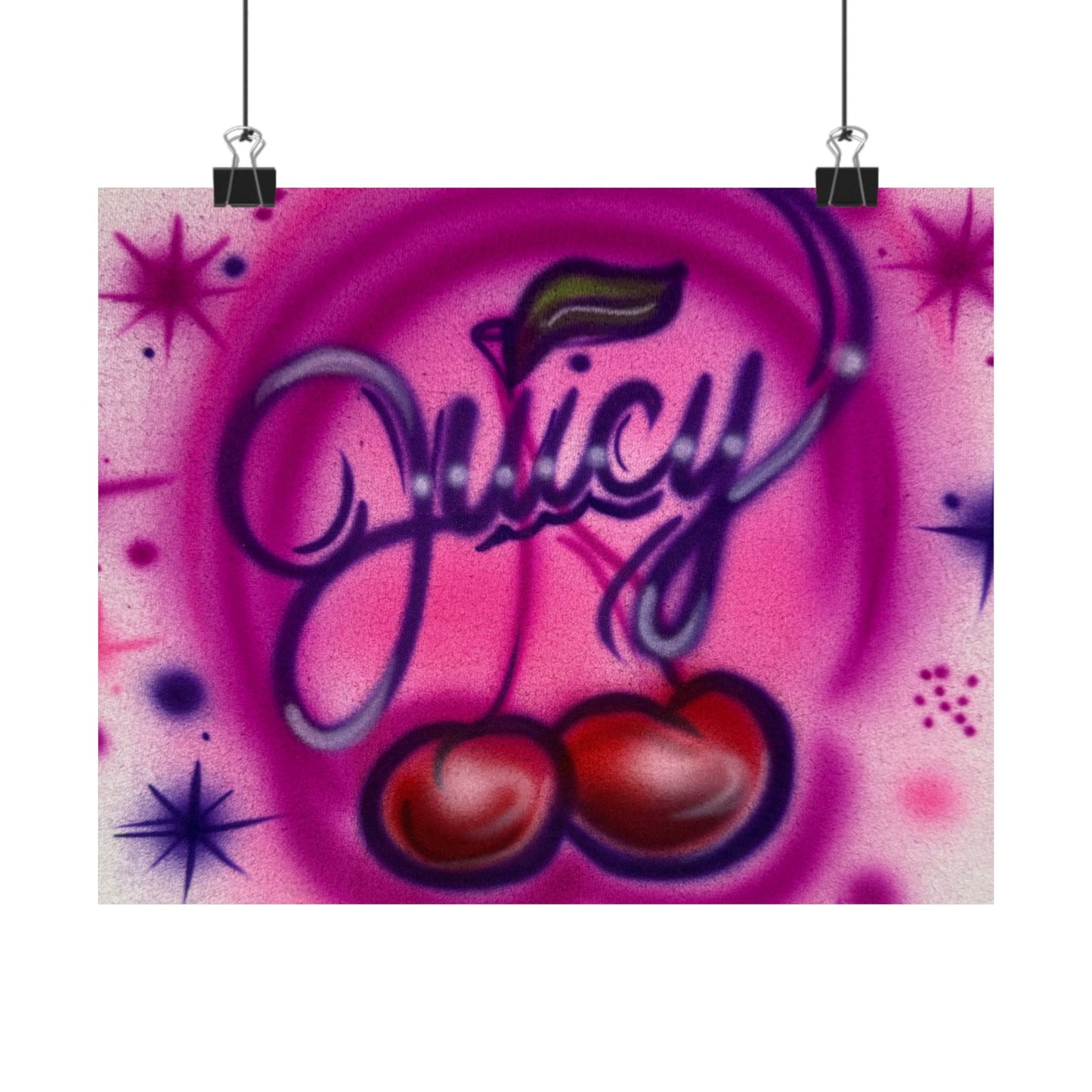 "juicy" airbrush horizontal print