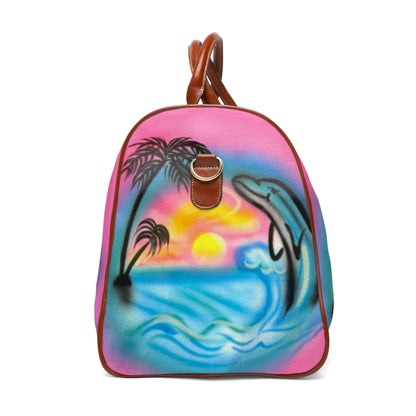 "dolphin love" airbrush waterproof travel bag