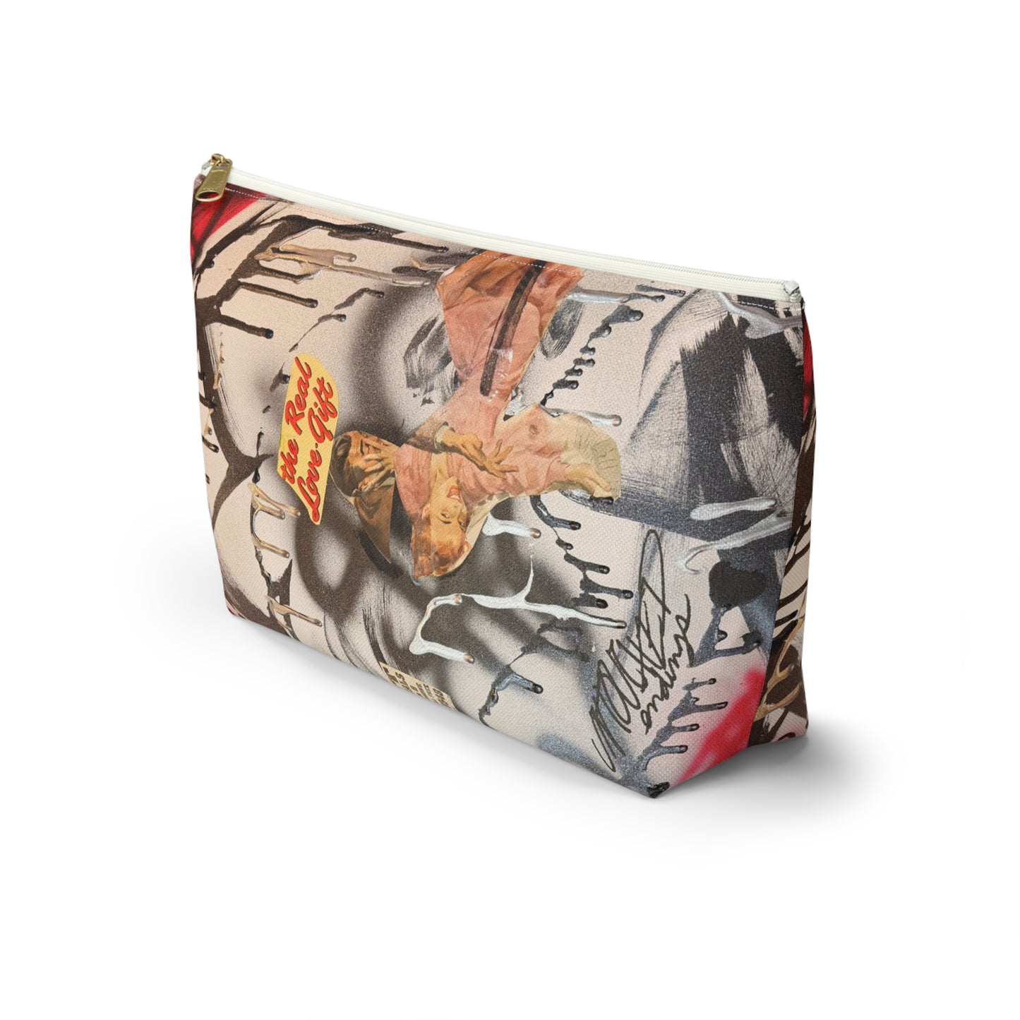 "real love" airbrush makeup pouch