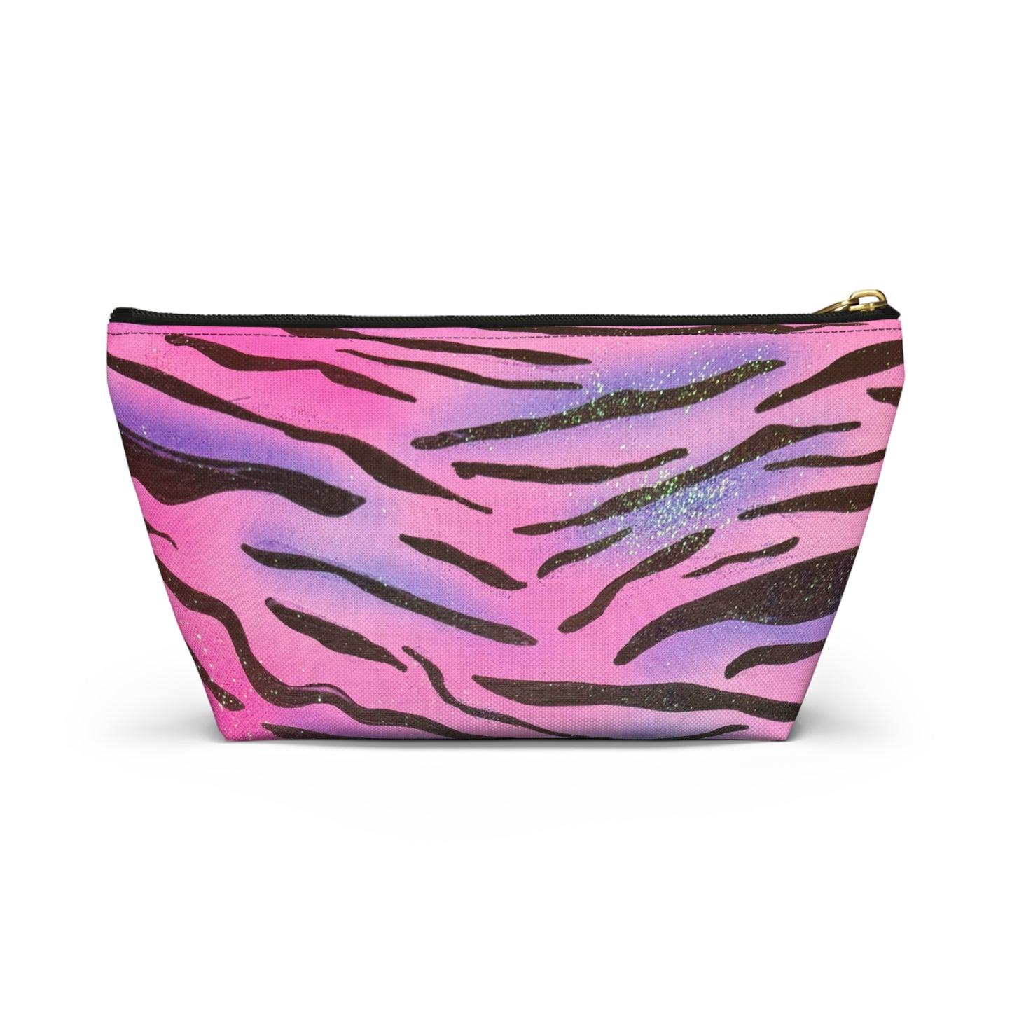 "zebra glitter" airbrush makeup pouch