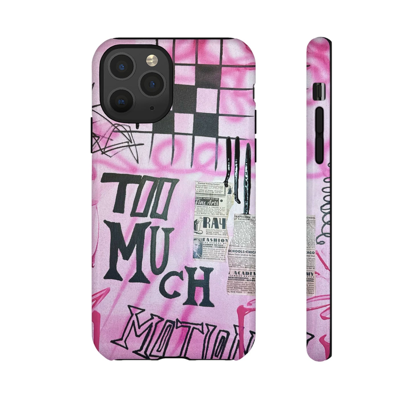 “too much motion" airbrush iPhone case