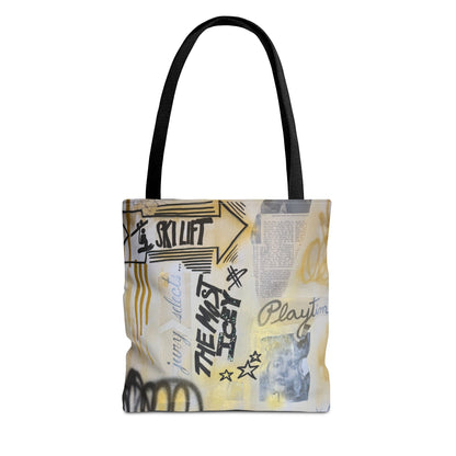 "golden glacier" airbrush tote bag
