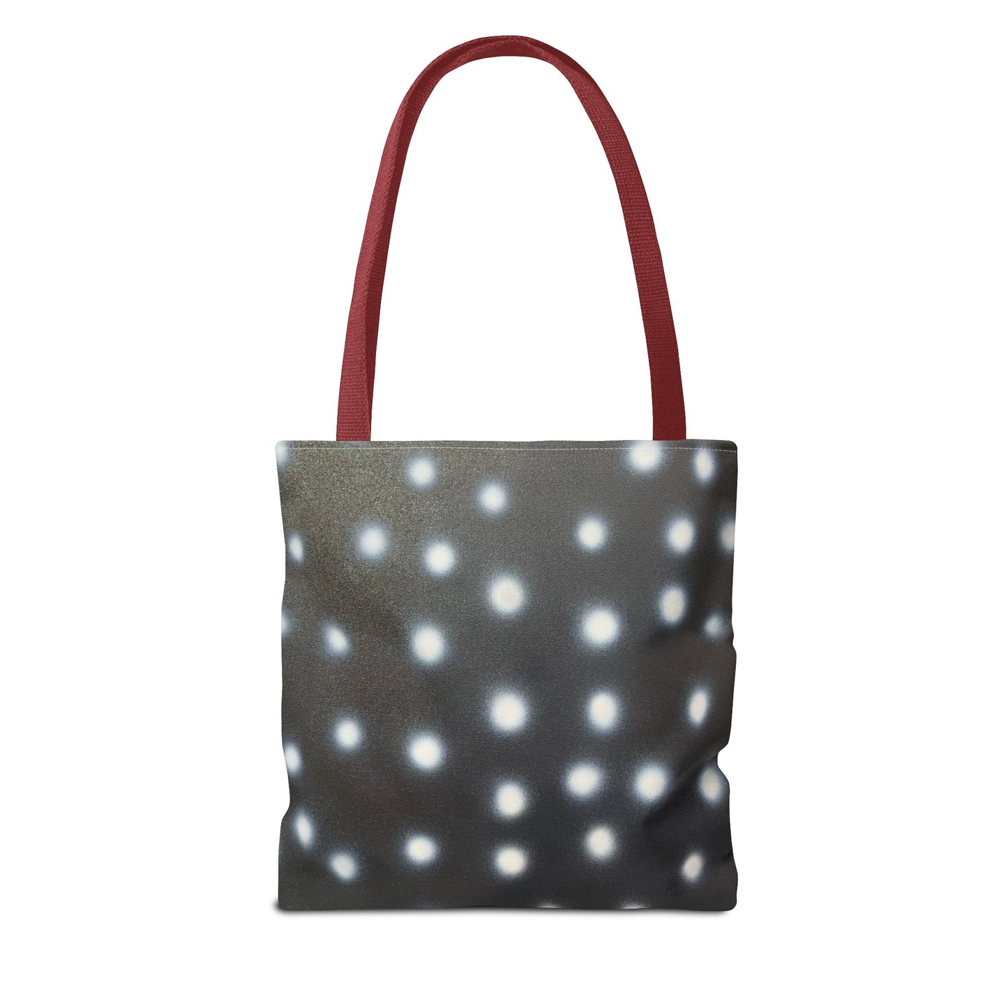 "coconut noir polka dot" airbrush tote bag