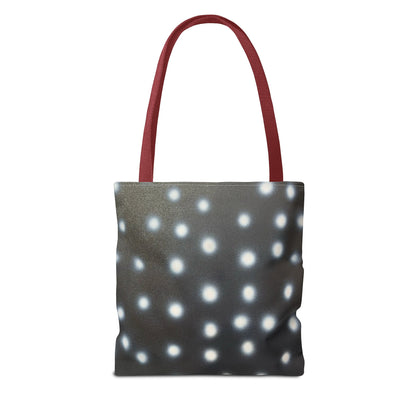 "coconut noir polka dot" airbrush tote bag