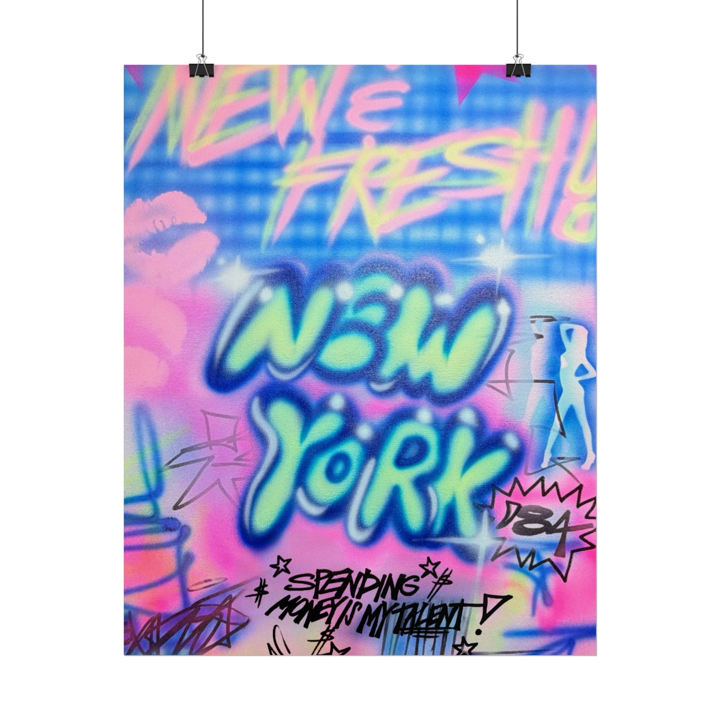 "spending $$ is my talent" airbrush rolled print
