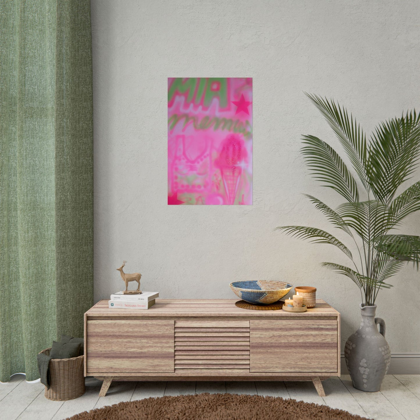 "miami matcha" airbrush rolled print