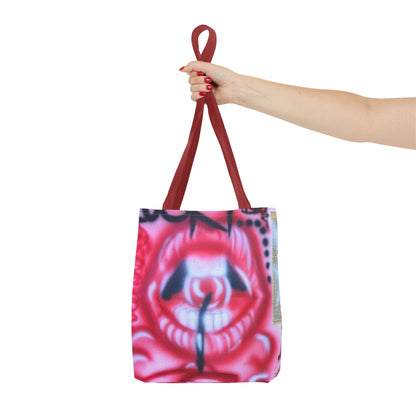 "be happy go lucky" airbrush tote bag