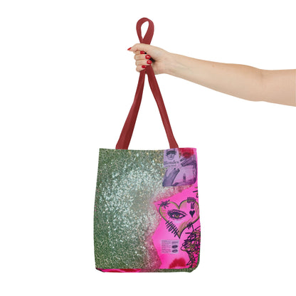 "glitter gloss" airbrush tote bag