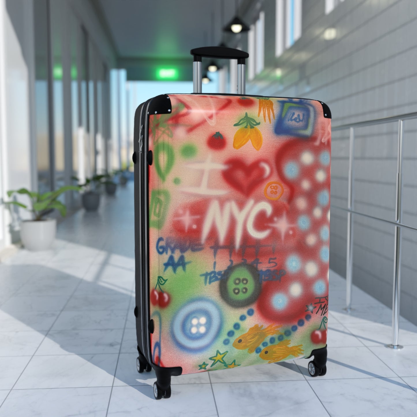 "i <3 NYC" airbrush suitcase
