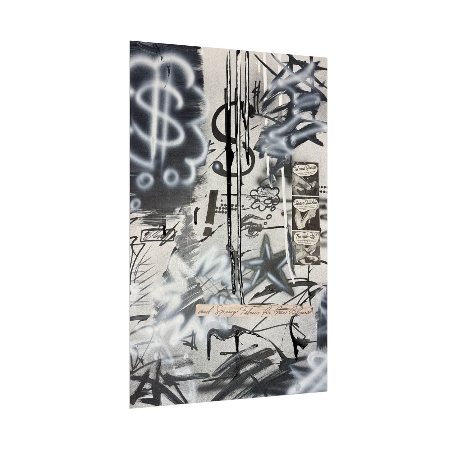 "monochrome mood" airbrush rolled print