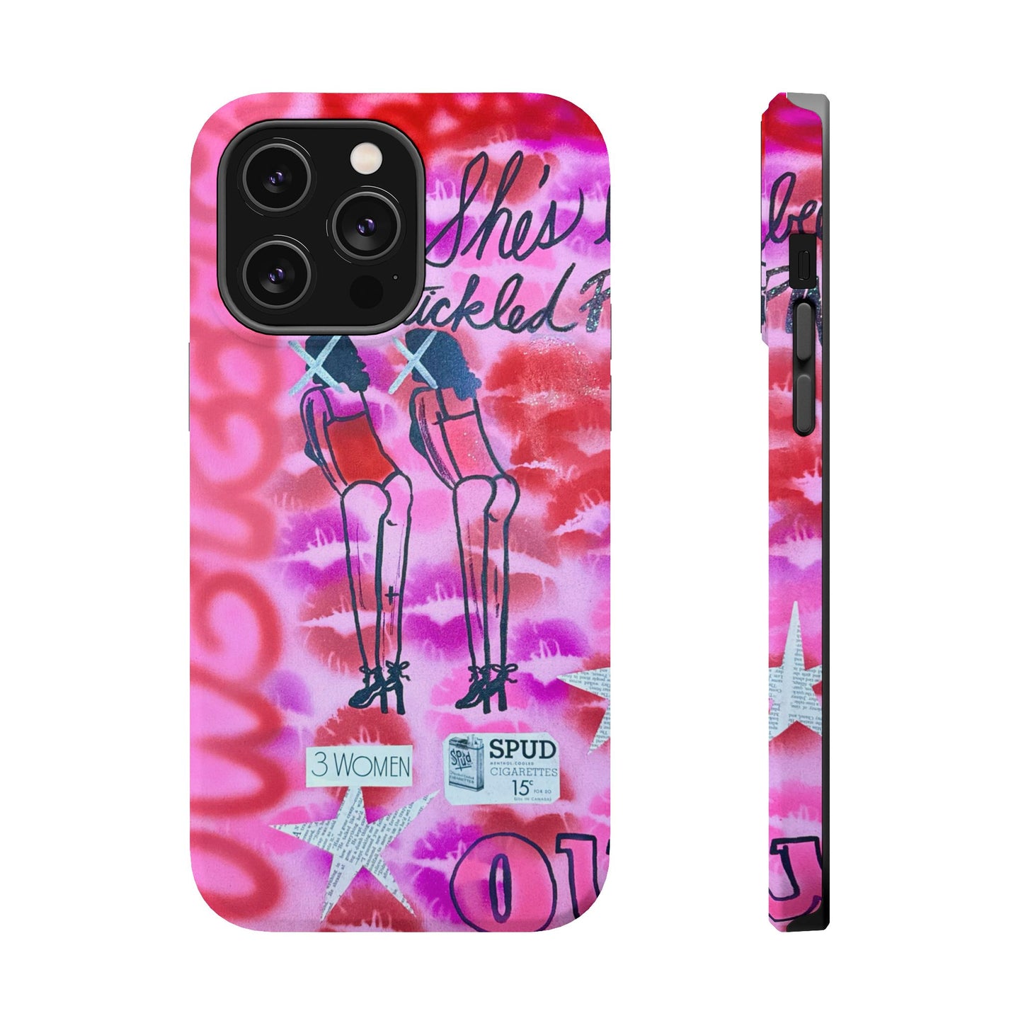 MagSafe "tickled pink" airbrush iPhone case