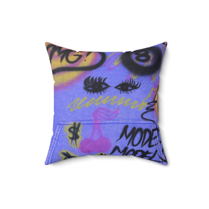 "eye$ on lies" airbrush pillow