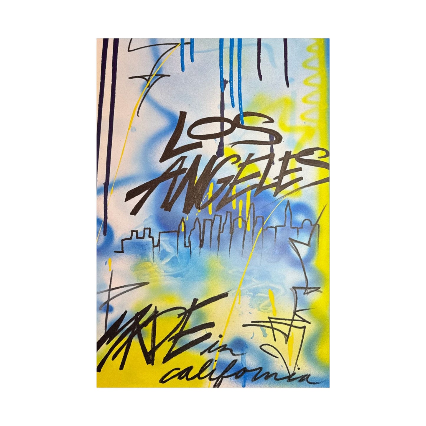 "los angeles" airbrush rolled print