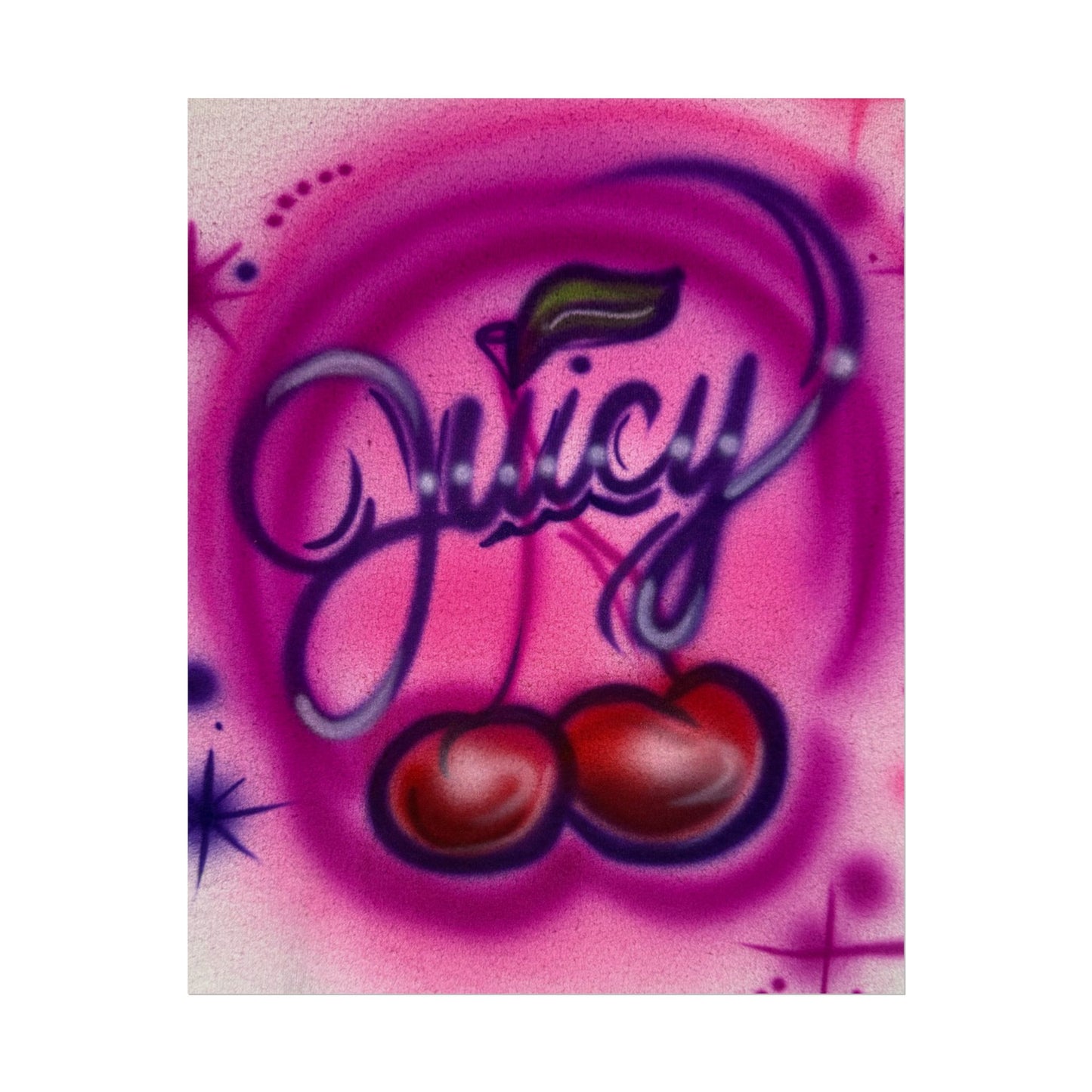"juicy" airbrush rolled print