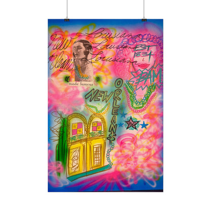 "new orleans, la" airbrush rolled print
