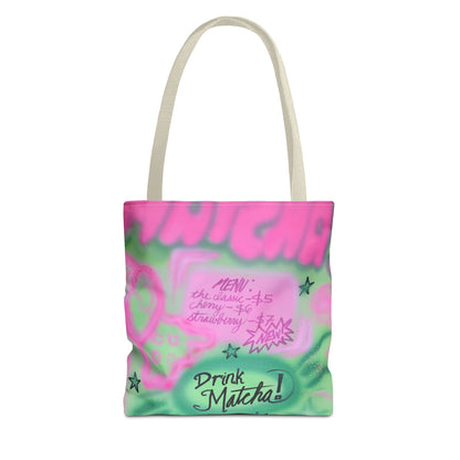 "matcha" airbrush tote bag