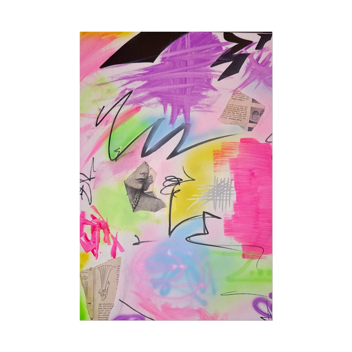 "pastel static" airbrush rolled print