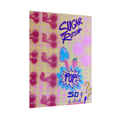"sugar rush" airbrush rolled print