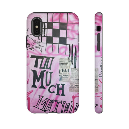 “too much motion" airbrush iPhone case