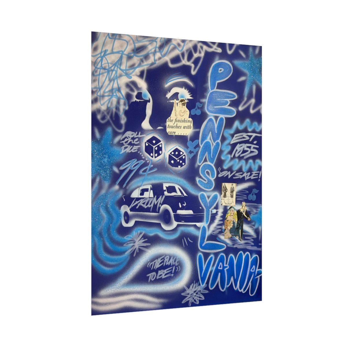 "state college, pa" airbrush rolled print