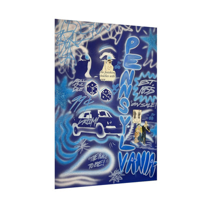 "state college, pa" airbrush rolled print