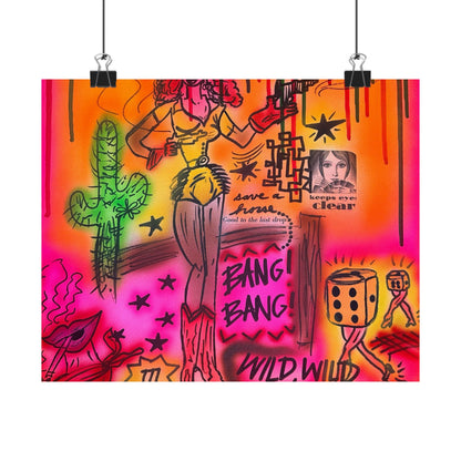"wild, wild west" airbrush horizontal print