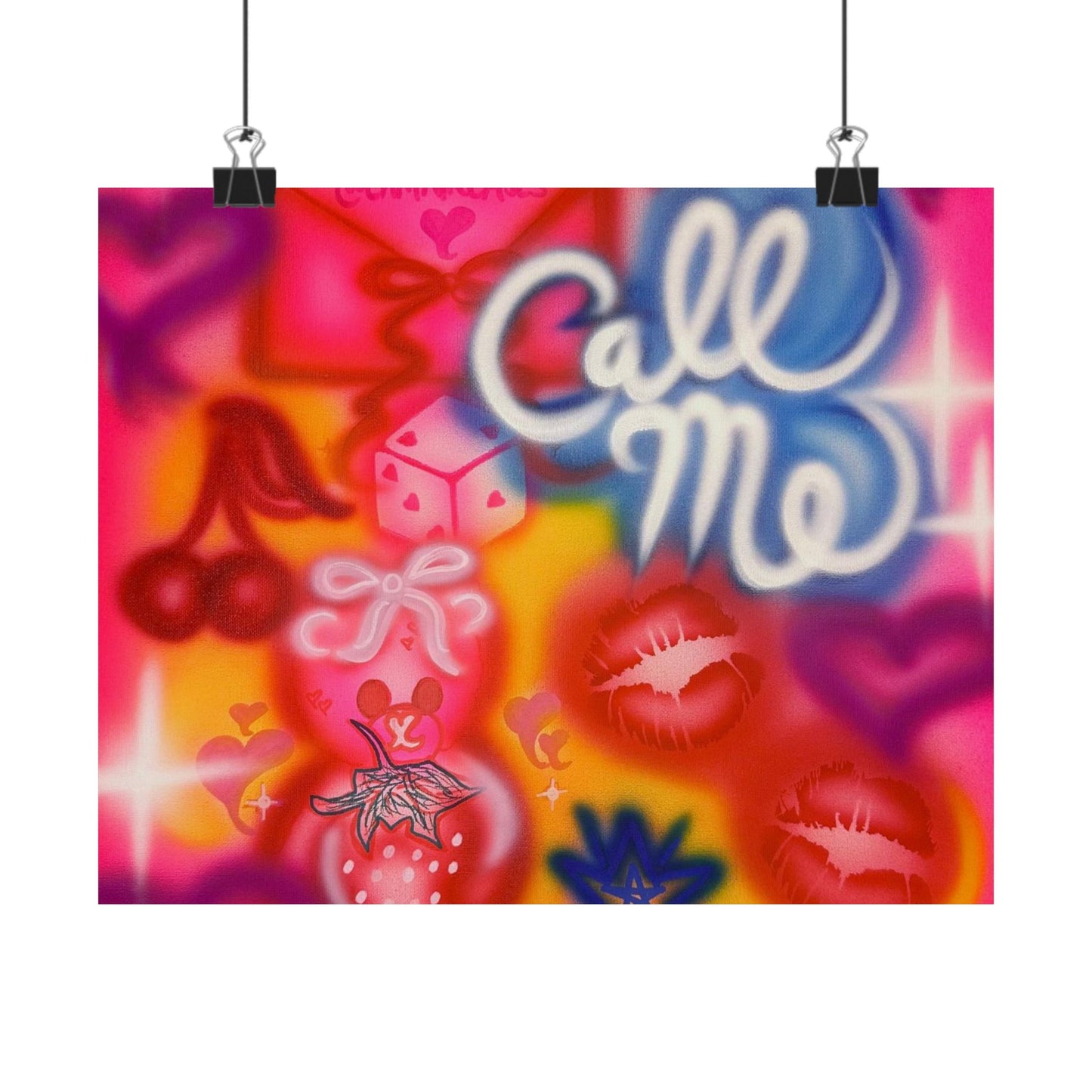 "CALL ME!" airbrush horizontal print