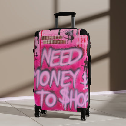 "need $$ to shop" airbrush suitcase