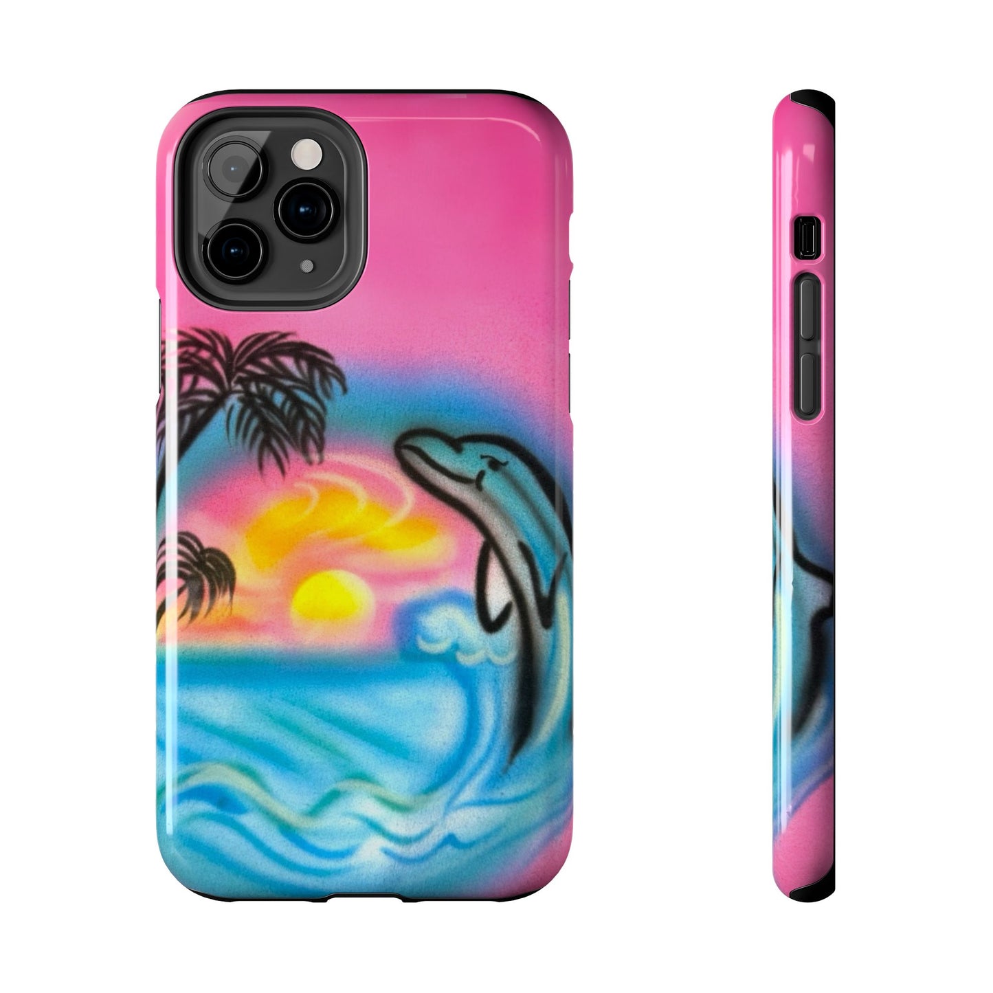 "dolphin love" airbrush iPhone case
