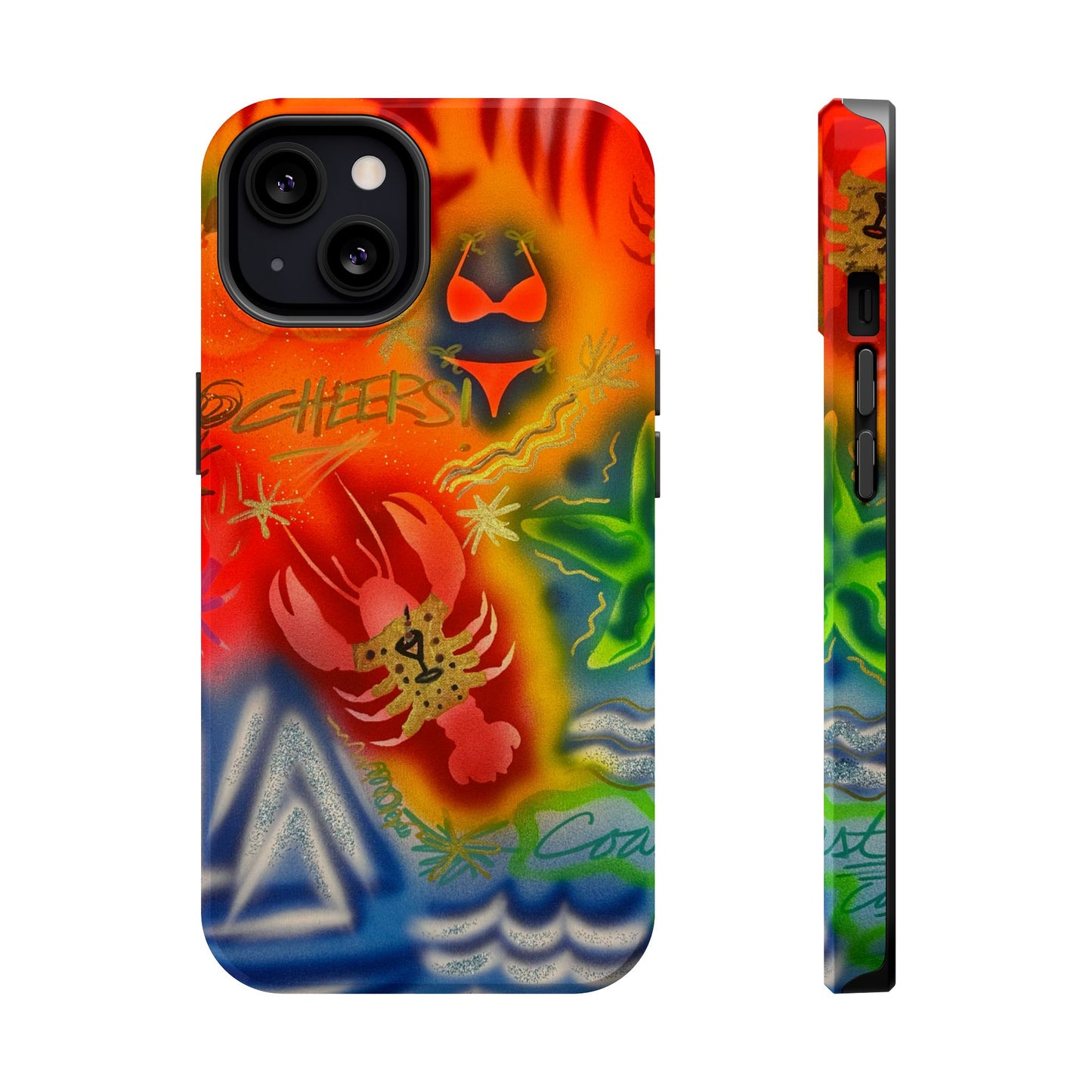 MagSafe "tipsy lobster" airbrush iPhone case