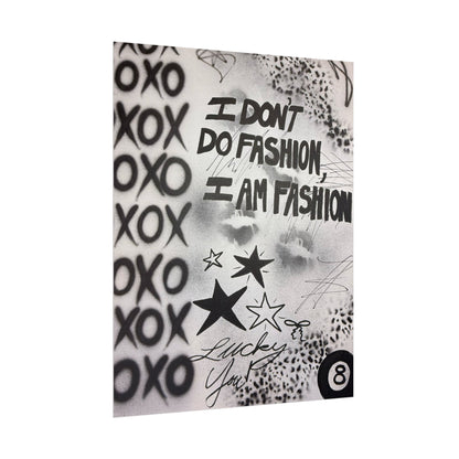 "i am fashion" airbrush rolled print