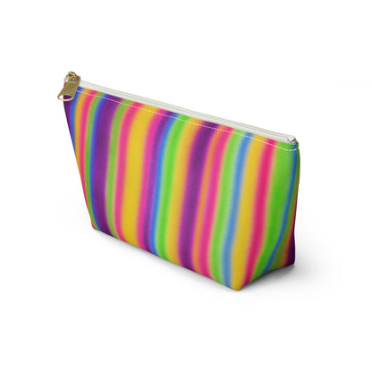 "colorful stripes" airbrush makeup pouch