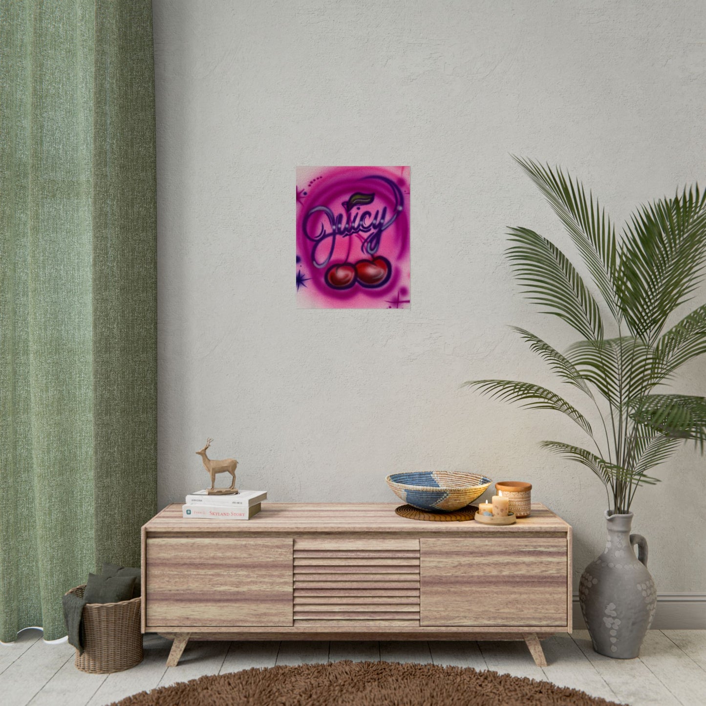 "juicy" airbrush rolled print