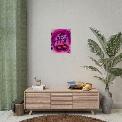 "juicy" airbrush rolled print