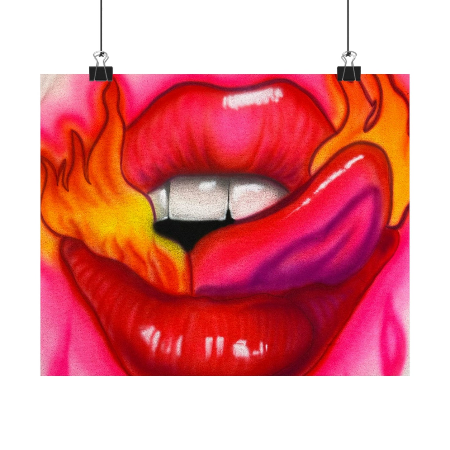 "flaming lips pt. 2" airbrush horizontal print
