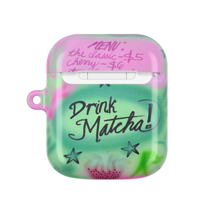 "matcha!" airbrush airpod cases