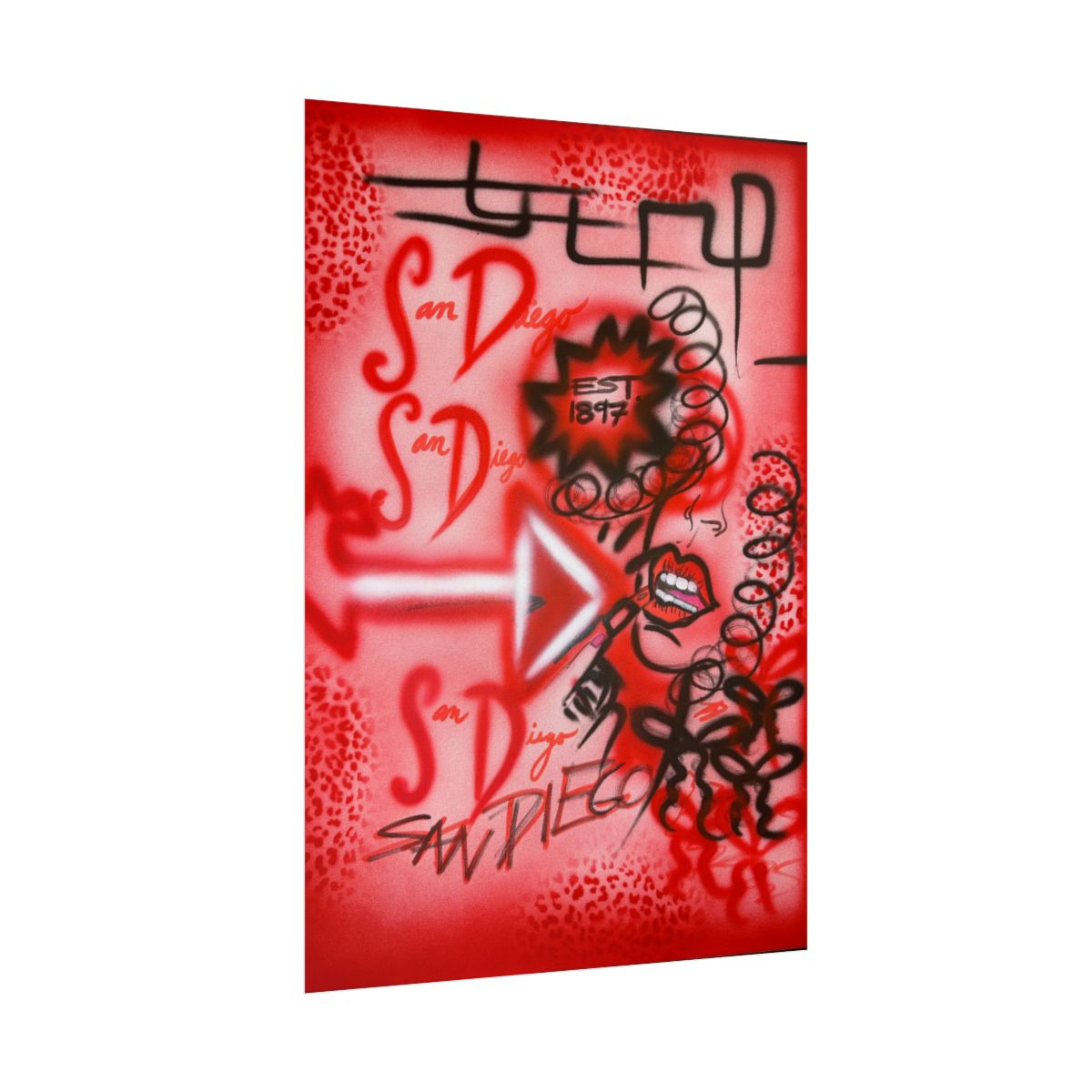 "san diego" airbrush rolled print