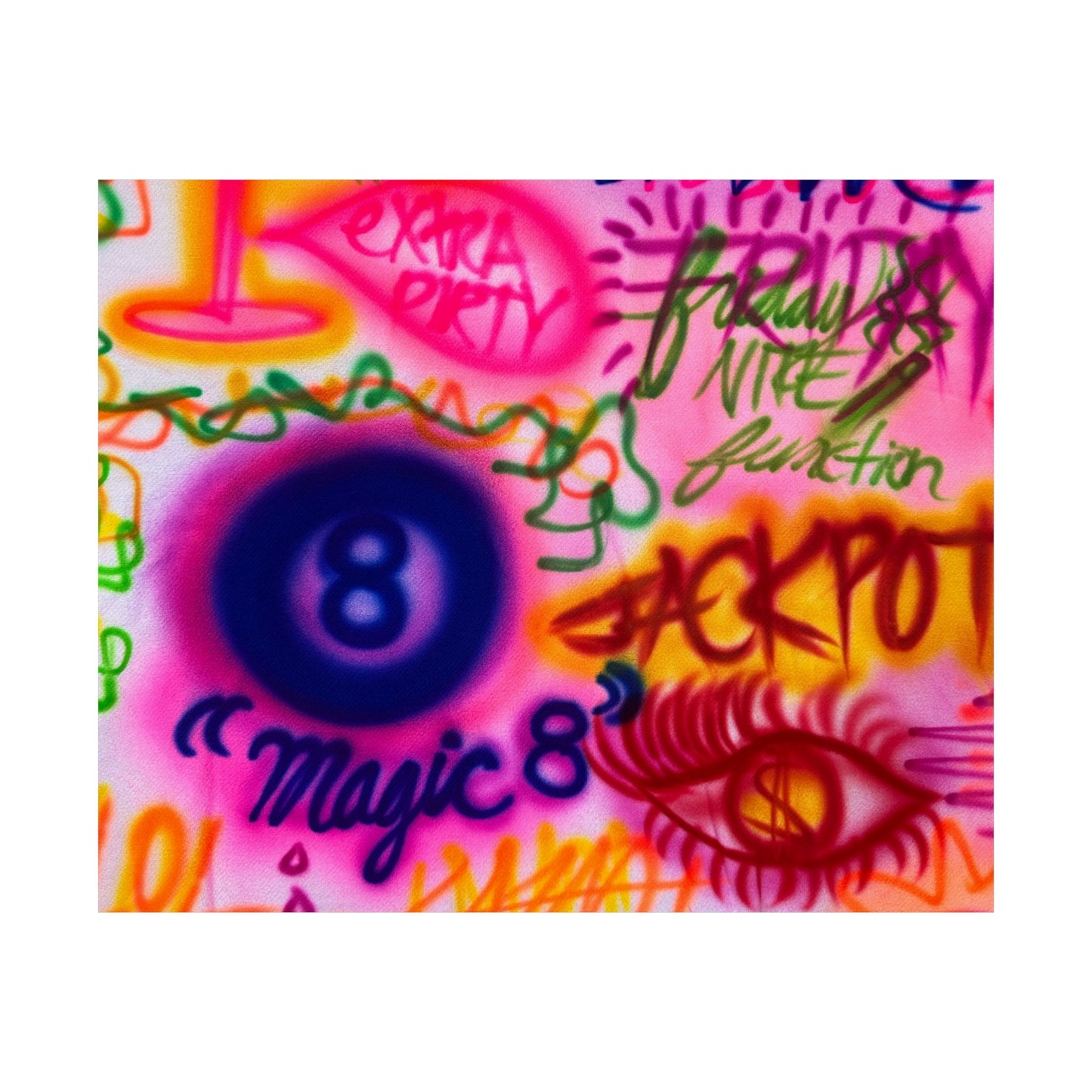 "colorful chaos" airbrush horizontal print