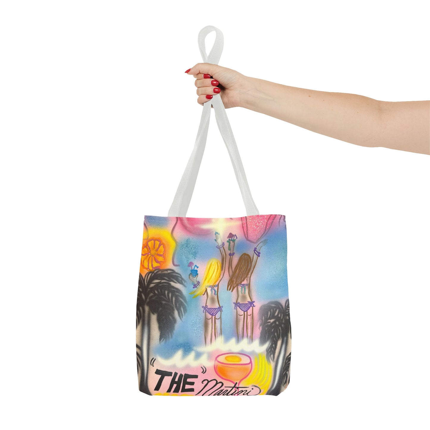"kinis & tinis" airbrush tote bag