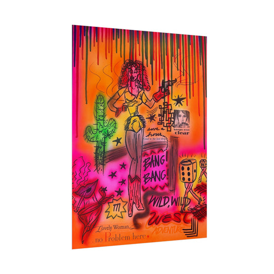 "wild, wild west" airbrush rolled print