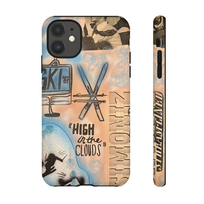"high in the clouds" airbrush iPhone case