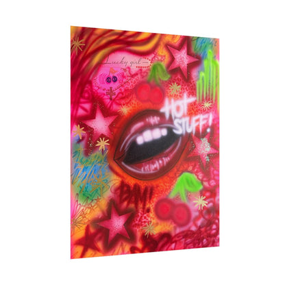 "hot stuff" airbrush rolled print