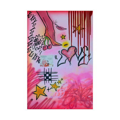 "cherry luvr" airbrush rolled print