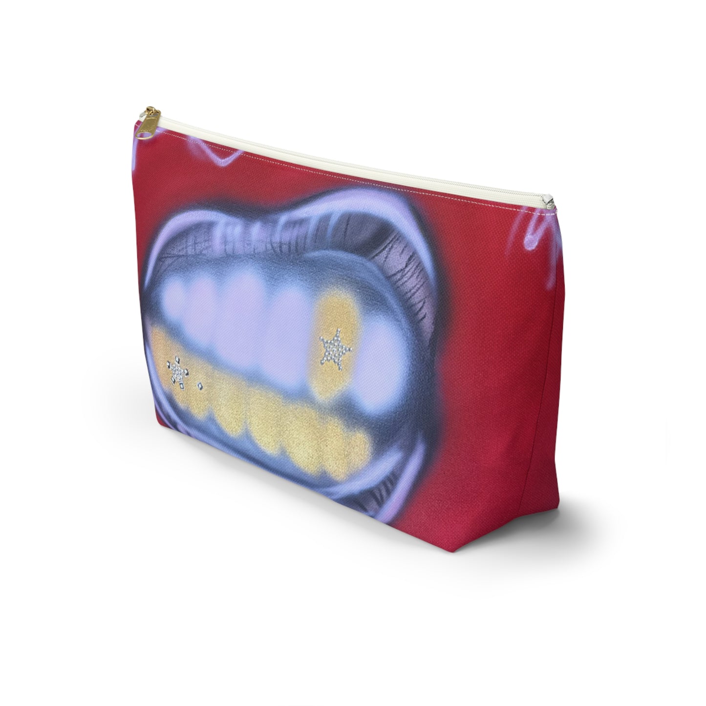 "bite me bling" airbrush makeup pouch