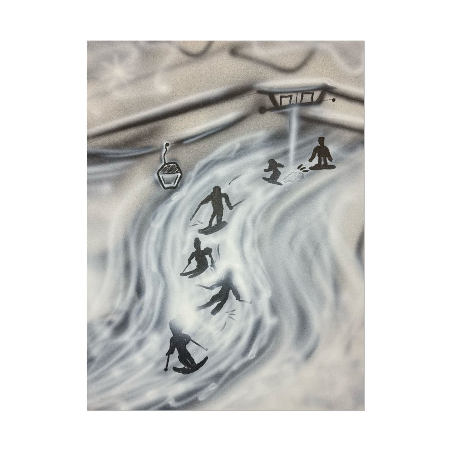 "arctic avalanche" airbrush rolled print