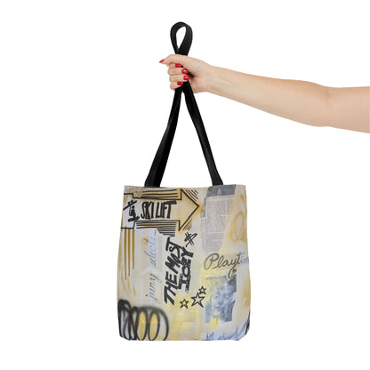 "golden glacier" airbrush tote bag