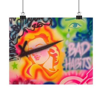 "bad habits" airbrush horizontal print
