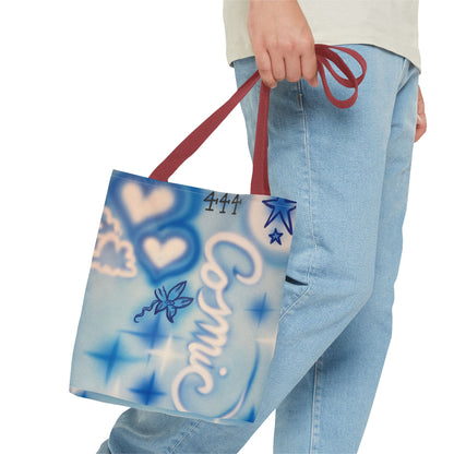 "cosmic" airbrush tote bag