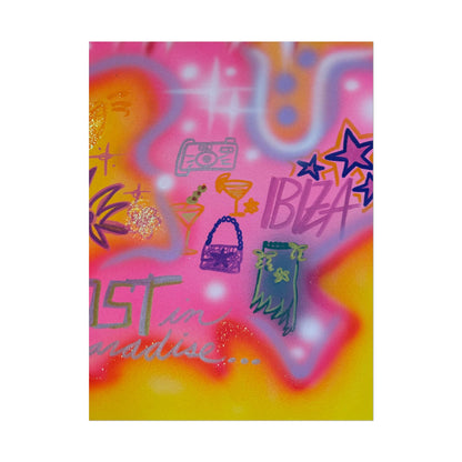 "ibiza" airbrush rolled print